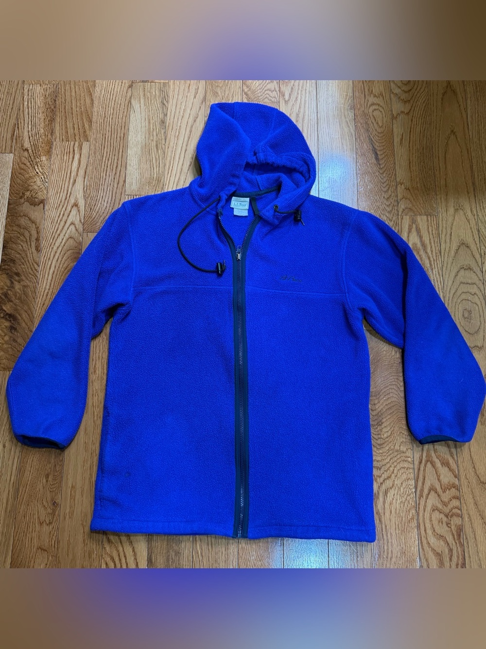 L.L. Bean women’s size M Hooded Puffer-Style Fleece Jacket - Bright Blue